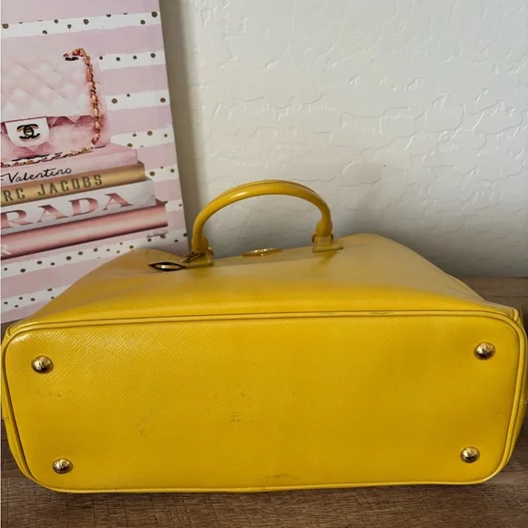 Prada Yellow Galleria Leather Tote with Strap - Picture 5 of 16